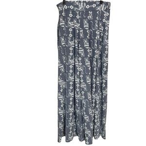 Jade by Jane Wide Leg Palazzo Pants Elephant Print Blue